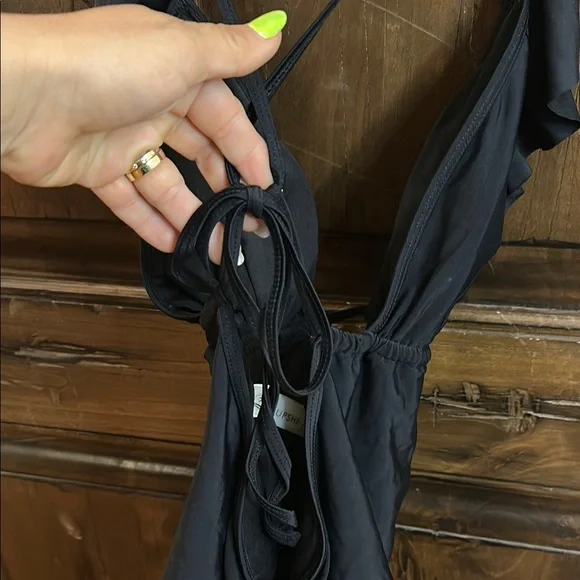 Cupshe Black Ruffled One Piece Swimsuit - Picture 3 of 6